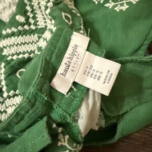 hautebhippie Green Embroidered Top